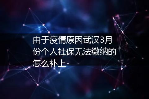 由于疫情原因武汉3月份个人社保无法缴纳的怎么补上-