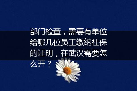 部门检查，需要有单位给哪几位员工缴纳社保的证明，在武汉需要怎么开？
