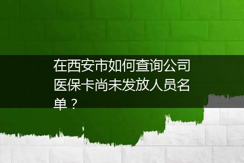 在西安市如何查询公司医保卡尚未发放人员名单？