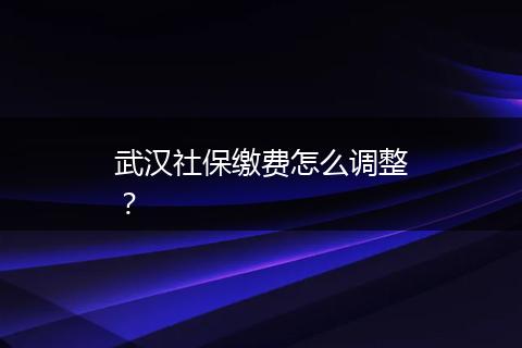 武汉社保缴费怎么调整？