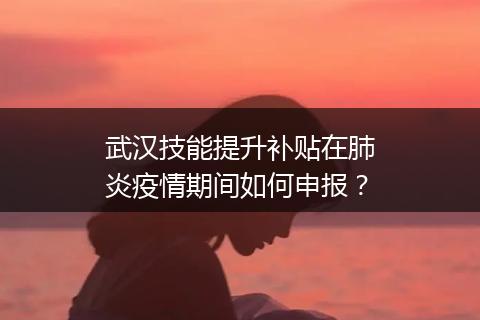 武汉技能提升补贴在肺炎疫情期间如何申报？