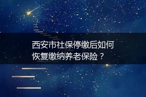 西安市社保停缴后如何恢复缴纳养老保险？