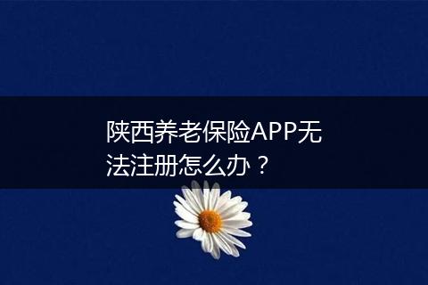 陕西养老保险APP无法注册怎么办？
