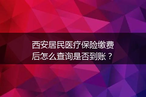 西安居民医疗保险缴费后怎么查询是否到账？