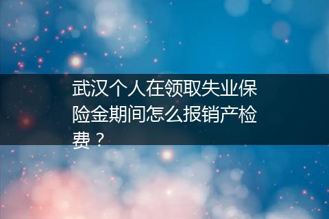 武汉个人在领取失业保险金期间怎么报销产检费？