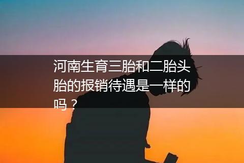河南生育三胎和二胎头胎的报销待遇是一样的吗？