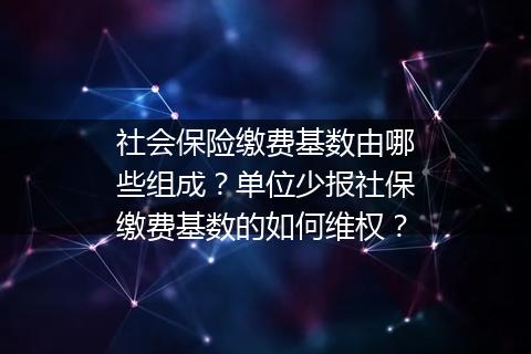 社会保险缴费基数由哪些组成？单位少报社保缴费基数的如何维权？