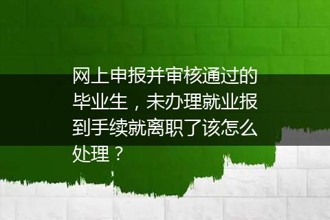 网上申报并审核通过的毕业生，未办理就业报到手续就离职了该怎么处理？