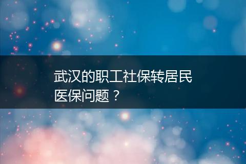 武汉的职工社保转居民医保问题？