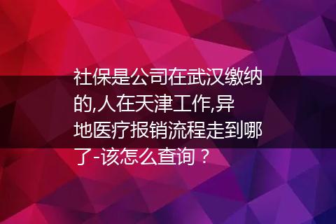 社保是公司在武汉缴纳的,人在天津工作,异地医疗报销流程走到哪了-该怎么查询？