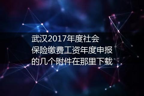 武汉2017年度社会保险缴费工资年度申报的几个附件在那里下载