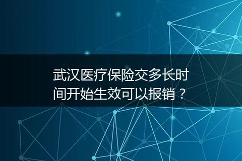 武汉医疗保险交多长时间开始生效可以报销？