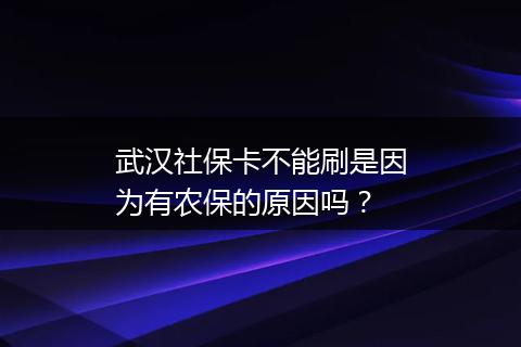 武汉社保卡不能刷是因为有农保的原因吗？