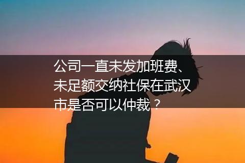 公司一直未发加班费、未足额交纳社保在武汉市是否可以仲裁？