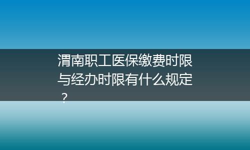 渭南职工医保缴费时限与经办时限有什么规定？