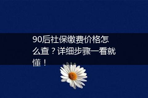 90后社保缴费价格怎么查？详细步骤一看就懂！