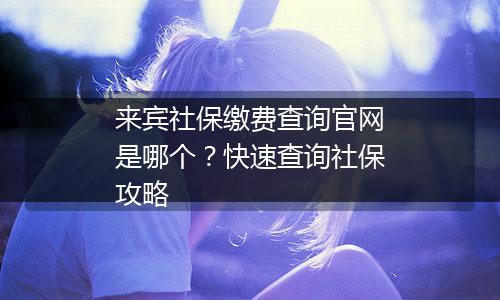 来宾社保缴费查询官网是哪个？快速查询社保攻略