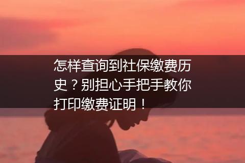 怎样查询到社保缴费历史？别担心手把手教你打印缴费证明！
