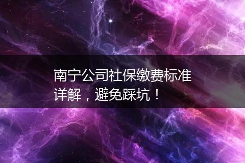 南宁公司社保缴费标准详解，避免踩坑！