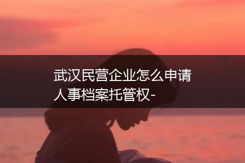 武汉民营企业怎么申请人事档案托管权-