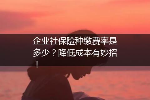 企业社保险种缴费率是多少？降低成本有妙招！