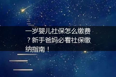 一岁婴儿社保怎么缴费？新手爸妈必看社保缴纳指南！