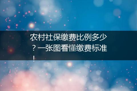 农村社保缴费比例多少？一张图看懂缴费标准！