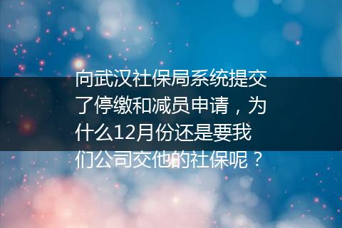 向武汉社保局系统提交了停缴和减员申请，为什么12月份还是要我们公司交他的社保呢？