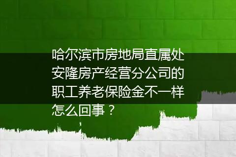 哈尔滨市房地局直属处安隆房产经营分公司的职工养老保险金不一样怎么回事？