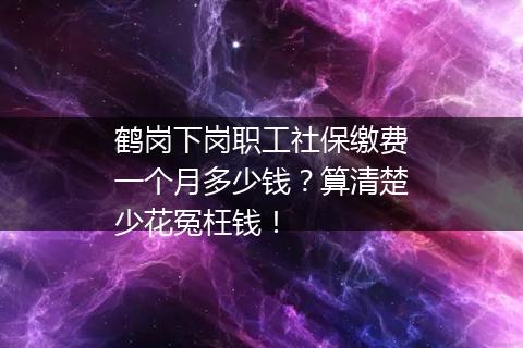 鹤岗下岗职工社保缴费一个月多少钱？算清楚少花冤枉钱！