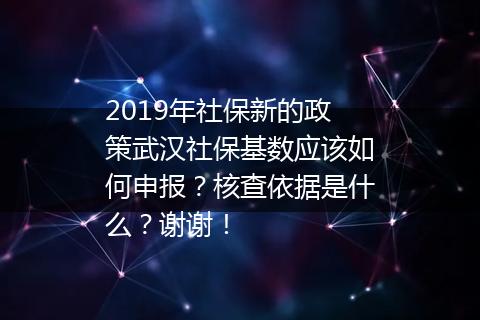2019年社保新的政策武汉社保基数应该如何申报？核查依据是什么？谢谢！