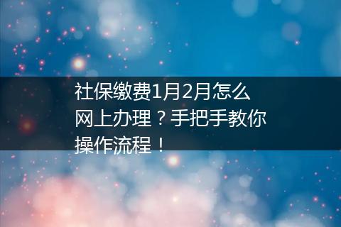 社保缴费1月2月怎么网上办理？手把手教你操作流程！