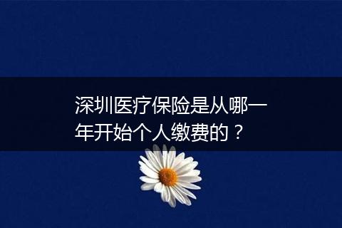 深圳医疗保险是从哪一年开始个人缴费的？
