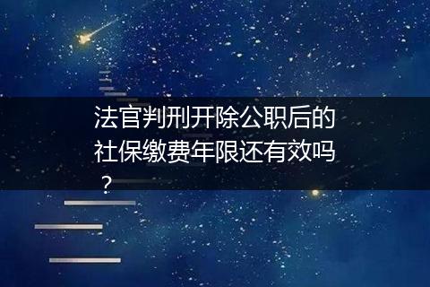 法官判刑开除公职后的社保缴费年限还有效吗？