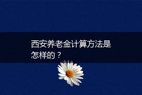 西安养老金计算方法是怎样的？