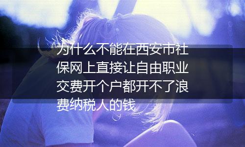 为什么不能在西安市社保网上直接让自由职业交费开个户都开不了浪费纳税人的钱