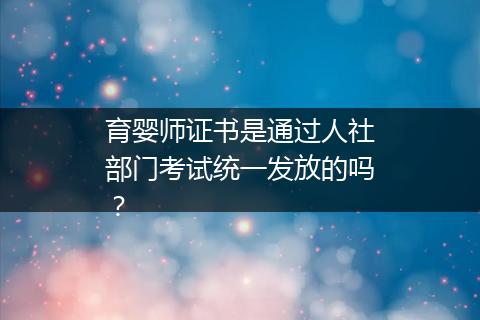 育婴师证书是通过人社部门考试统一发放的吗？