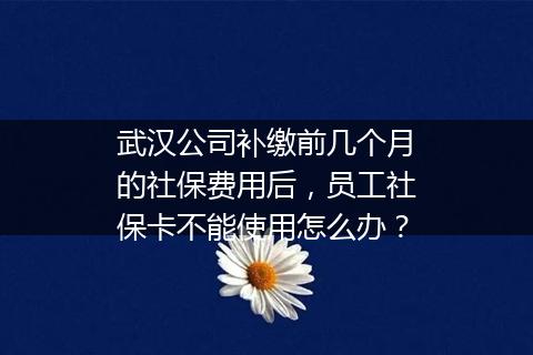 武汉公司补缴前几个月的社保费用后，员工社保卡不能使用怎么办？