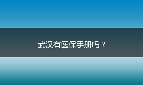 武汉有医保手册吗？