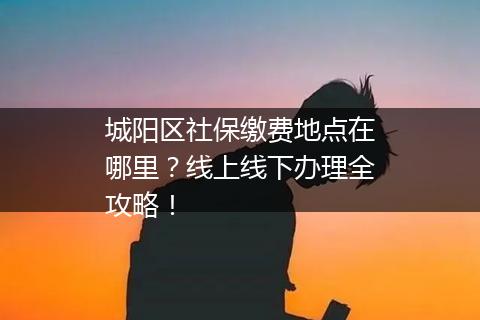 城阳区社保缴费地点在哪里？线上线下办理全攻略！