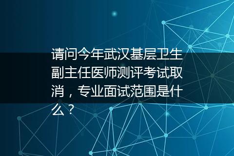请问今年武汉基层卫生副主任医师测评考试取消，专业面试范围是什么？