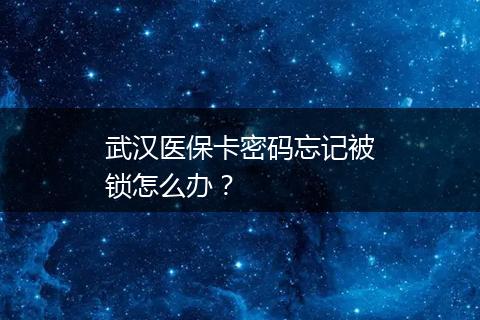 武汉医保卡密码忘记被锁怎么办？