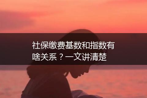 社保缴费基数和指数有啥关系？一文讲清楚