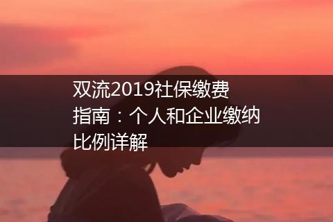 双流2019社保缴费指南：个人和企业缴纳比例详解