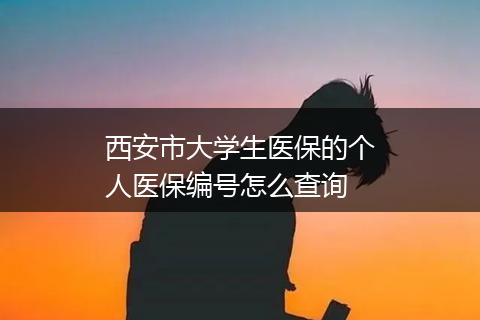 西安市大学生医保的个人医保编号怎么查询