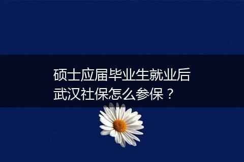 硕士应届毕业生就业后武汉社保怎么参保？