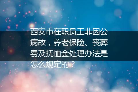 西安市在职员工非因公病故，养老保险、丧葬费及抚恤金处理办法是怎么规定的？