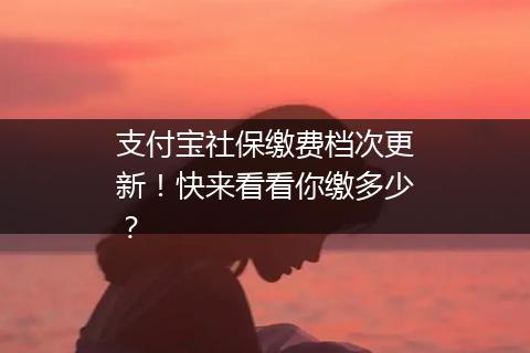 支付宝社保缴费档次更新！快来看看你缴多少？