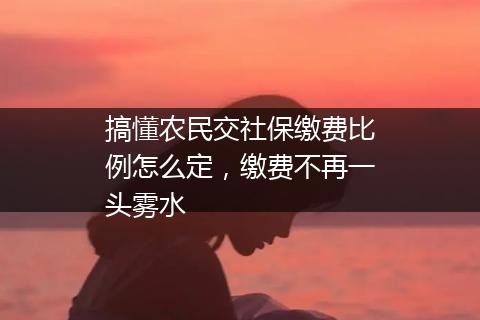 搞懂农民交社保缴费比例怎么定，缴费不再一头雾水