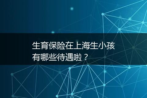 生育保险在上海生小孩有哪些待遇啦？